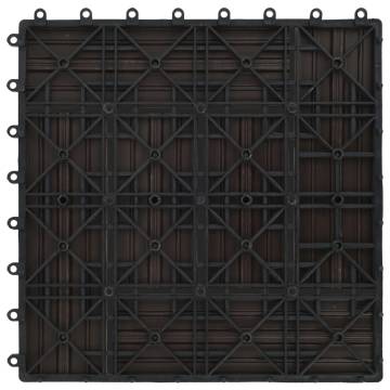 22 pcs Decking Tiles 30x30 cm - Dark Brown WPC | Hipomarket