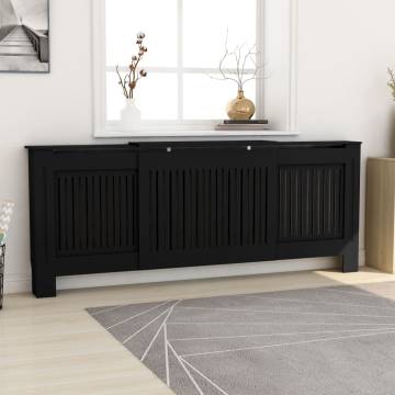 MDF Radiator Cover Black 205 cm | Stylish & Durable Design