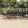 9 Piece Garden Dining Set Black Poly Rattan Colour black Size 200 cm table length Number of 8 