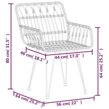 9 Piece Garden Dining Set - Black Poly Rattan Outdoor Furniture