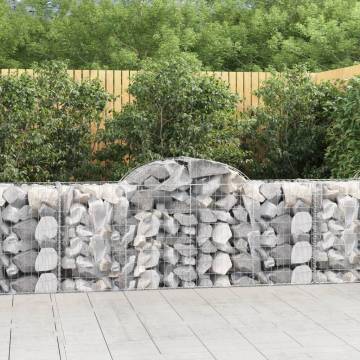 Arched Gabion Baskets - 14 pcs Galvanised Iron | HipoMarket