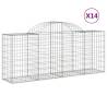 Arched Gabion Baskets - 14 pcs Galvanised Iron | HipoMarket