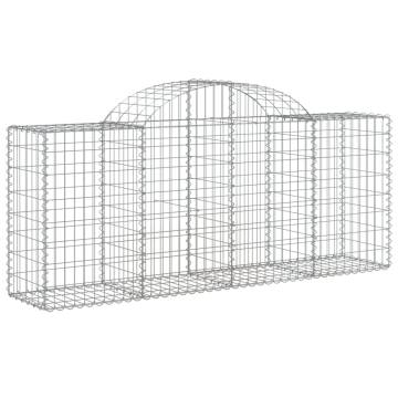 Arched Gabion Baskets - 14 pcs Galvanised Iron | HipoMarket