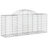 Arched Gabion Baskets - 14 pcs Galvanised Iron | HipoMarket