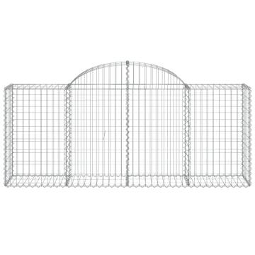 Arched Gabion Baskets - 14 pcs Galvanised Iron | HipoMarket