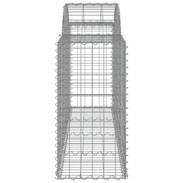 Arched Gabion Baskets - 14 pcs Galvanised Iron | HipoMarket