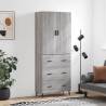 Highboard Grey Sonoma 69.5x34x180 cm Engineered Wood Colour grey sonoma Quantity in Package 1 Model 3 drawers 