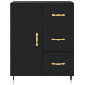 Stylish Highboard Black | 69.5x34x180 cm Engineered Wood