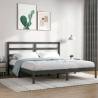 Bed Frame Grey Solid Wood Pine 200x200 cm Colour grey Size 200 x 200 cm 