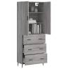 Stylish Highboard Grey Sonoma - 69.5x34x180 cm | HipoMarket