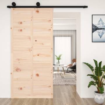 Barn Door 100x1.8x214 cm Solid Wood Pine - Stylish & Space-Saving