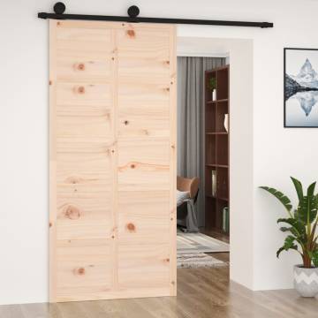 Barn Door 100x1.8x214 cm Solid Wood Pine - Stylish & Space-Saving