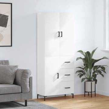 Elegant Highboard White 69.5x34x180 cm - Stylish Storage Solution