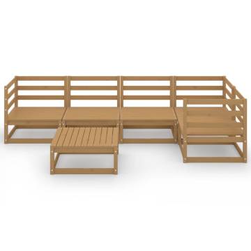 6 Piece Garden Lounge Set - Honey Brown Solid Wood Pine