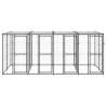 Outdoor Dog Kennel Steel with Roof - 9.68 m² | HipoMarket