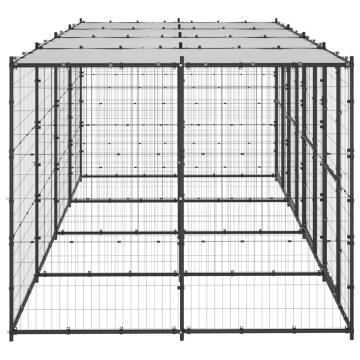 Outdoor Dog Kennel Steel with Roof - 9.68 m² | HipoMarket