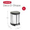 Curver Pedal Bin Deco Oval 5L - Stylish Silver Waste Bin