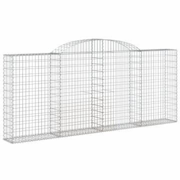 Arched Gabion Baskets - 7 pcs Galvanised Iron for Garden Décor