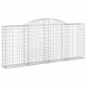 Arched Gabion Baskets - 7 pcs Galvanised Iron for Garden Décor