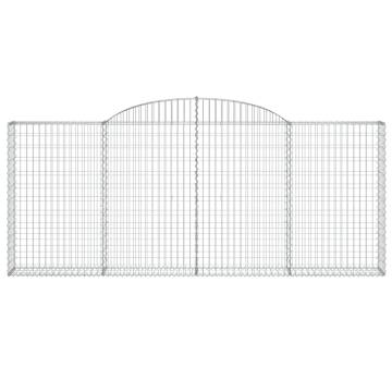 Arched Gabion Baskets - 7 pcs Galvanised Iron for Garden Décor