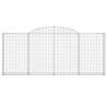 Arched Gabion Baskets - 7 pcs Galvanised Iron for Garden Décor