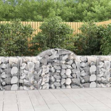 Arched Gabion Baskets - 10 pcs Galvanised Iron Garden Decor