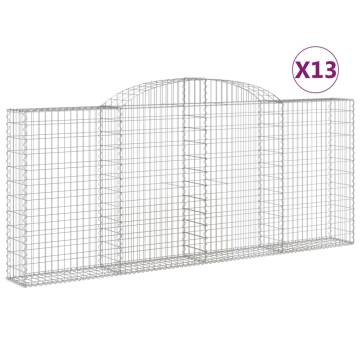 Arched Gabion Baskets - 13 pcs Galvanised Iron | HipoMarket