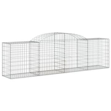 Arched Gabion Baskets 8 pcs 300x50x80/100 cm - Galvanised Iron