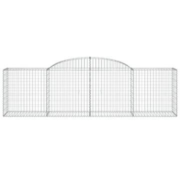 Arched Gabion Baskets 8 pcs 300x50x80/100 cm - Galvanised Iron