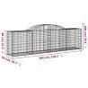 Arched Gabion Baskets 8 pcs 300x50x80/100 cm - Galvanised Iron