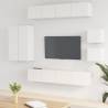 8 Piece TV Cabinet Set White Engineered Wood Colour white Quantity in Package 8 Height 90 cm 