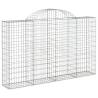 Arched Gabion Baskets - 2 pcs Galvanised Iron Garden Barriers