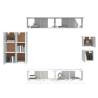 8 Piece White TV Cabinet Set - Stylish & Functional Storage