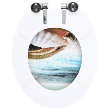 WC Toilet Seats 2 pcs with Soft Close Lids - Muschel Design