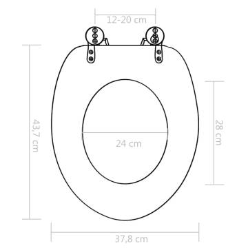 WC Toilet Seats 2 pcs with Soft Close Lids - Muschel Design