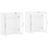 Wall Mounted Cabinets - High Gloss White | 2pcs Set