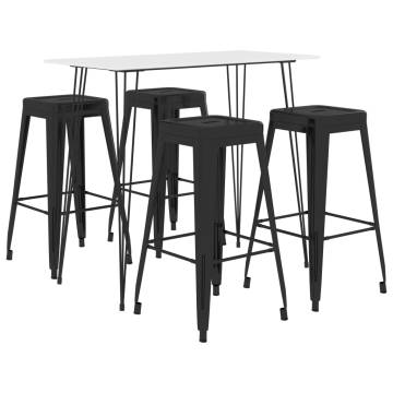 5 Piece Bar Set - Stylish White and Black Design | HipoMarket