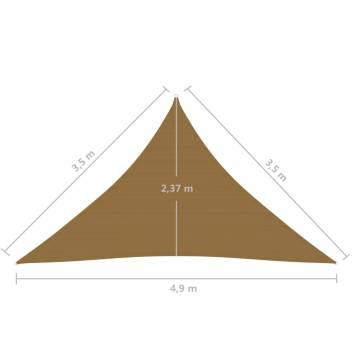 HDPE Sunshade Sail 3.5x3.5x4.9m Taupe - Outdoor Shelter