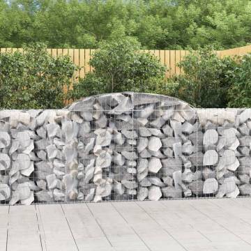 Arched Gabion Baskets - 8 Pcs Galvanised Iron for Garden Decor