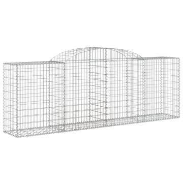 Arched Gabion Baskets - 8 Pcs Galvanised Iron for Garden Decor