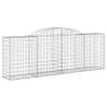 Arched Gabion Baskets - 8 Pcs Galvanised Iron for Garden Decor