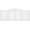 Arched Gabion Baskets - 8 Pcs Galvanised Iron for Garden Decor