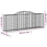 Arched Gabion Baskets - 8 Pcs Galvanised Iron for Garden Decor