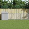 Light Grey Dog House with Roof - Galvanised Steel 117x609x123 cm