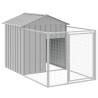 Light Grey Dog House with Roof - Galvanised Steel 117x609x123 cm