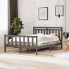 Bed Frame Grey 150x200 cm King Size Solid Wood Colour grey Size 150 x 200 cm 