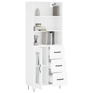 Stylish Highboard White 69.5x34x180 cm | Durable Engineered Wood