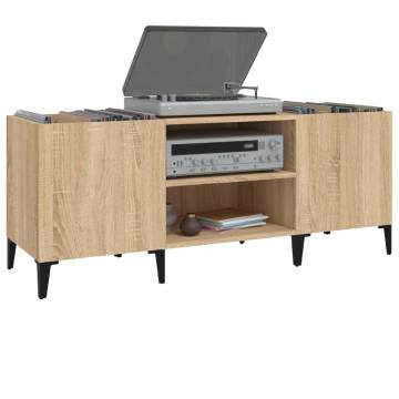 Stylish Sonoma Oak Record Cabinet - 121x38x48 cm