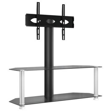 Corner TV Stand for 32-70 Inch TVs - Black & Silver - Hipomarket