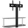 Corner TV Stand for 32-70 Inch TVs - Black & Silver - Hipomarket